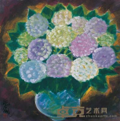 林风眠 1960年代作 绣球花 67×67.5cm