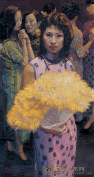 陈逸飞 上海滩——扇舞 150×80cm