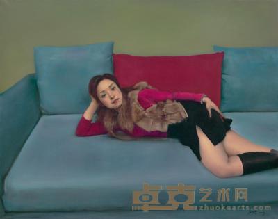 庞茂琨 2009年作 沙发上的女人之一 140×180cm