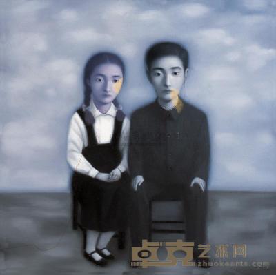 张晓刚 1998年作 血缘大家庭系列 150×150cm