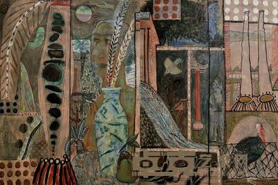 叶永青 1988年作 困惑的山水花鸟和人物 130×200cm