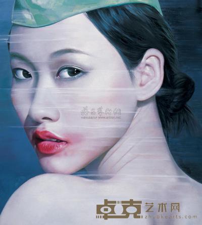 凌健 2009年作 绿装公主——珈珈 200×180cm