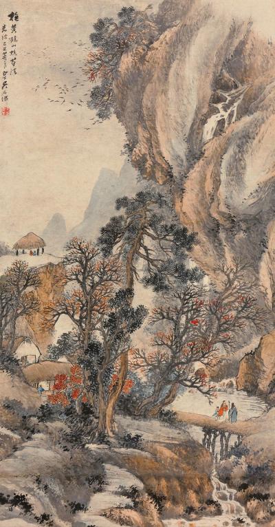 吴石僊 1865年作 黄鹤山樵笔意图 立轴