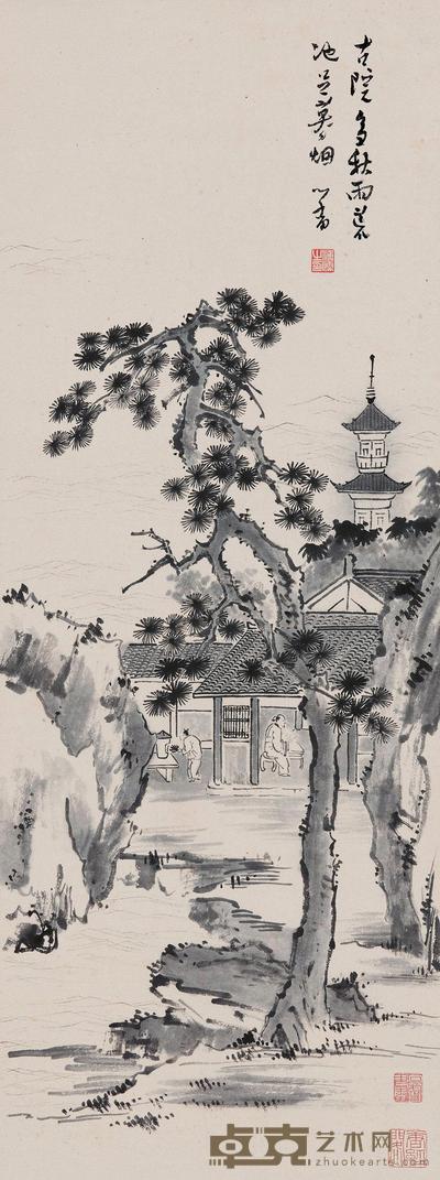溥儒 古院秋暮 立轴 89×34cm