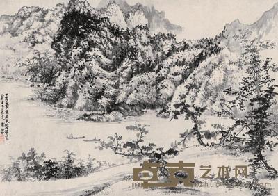 谢稚柳 1957年作 从化温泉 立轴 53×74cm