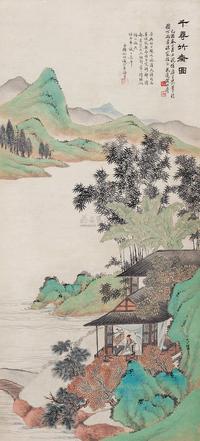 黄山寿 1909年作 千寻竹斋图 立轴