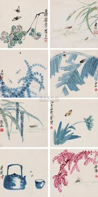 齐白石 1936年作 工笔花虫册 册页