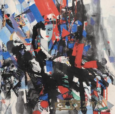 石齐 遥望高原风和月 镜心 121×121cm