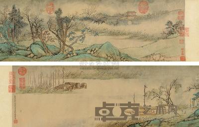 文嘉 春江泊舟图 手卷 20×122cm