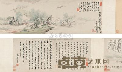 恽寿平 载鹤图 手卷 28×100cm