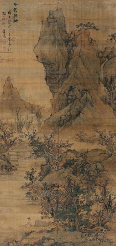 蓝瑛 山水 立轴 171×82cm