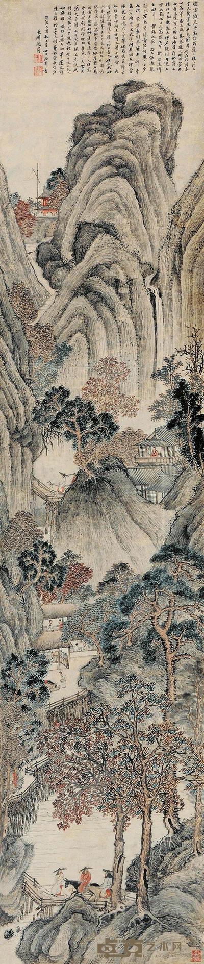 沈周 蜀道难 立轴 239.1×50.8cm