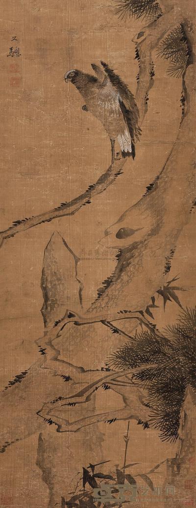 杨文骢 （传） 松鹰图 立轴 110×42cm