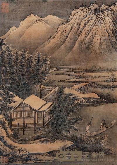 郭纯 雪溪小景 立轴 46×33cm