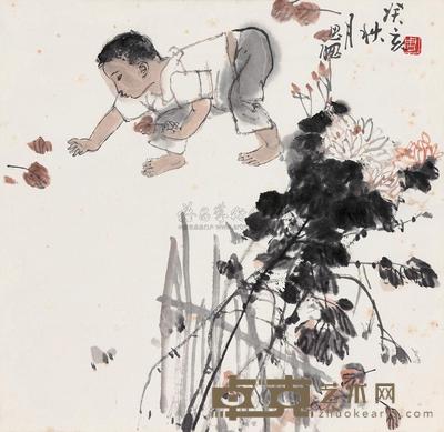 周思聪 1981年作 秋趣 立轴 42×43cm