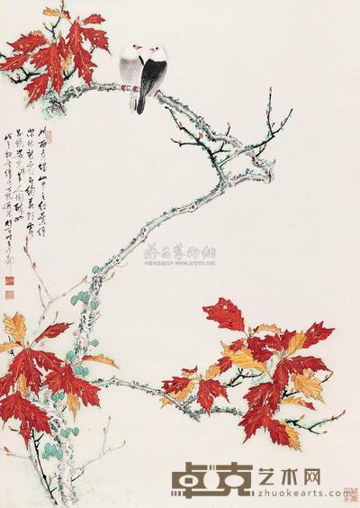 李行百 1978年作 相敬如宾 立轴 94×66cm