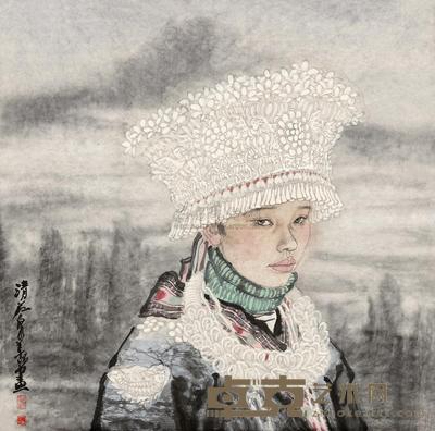 刘泉义 苗女 镜心 68×68cm