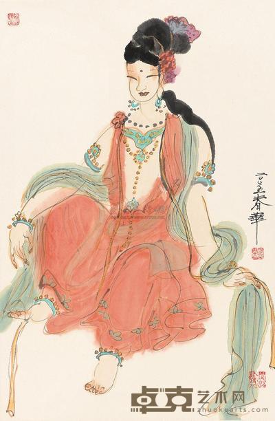 杨春华 2005年作 观音大士 镜心 69×45.5cm