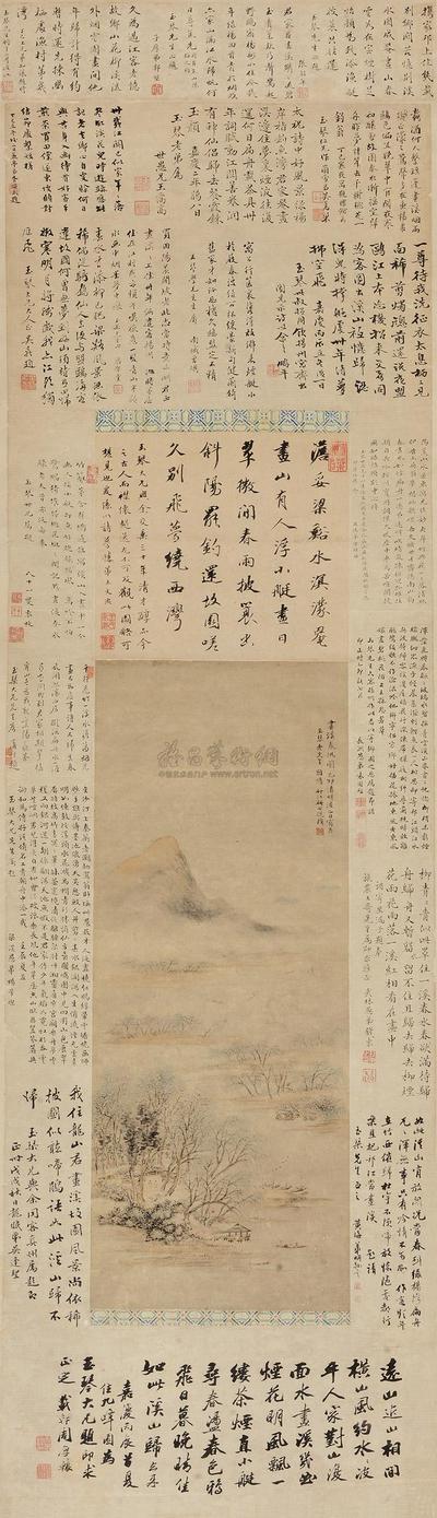 倪璨 1795年作  画溪春泛图 立轴