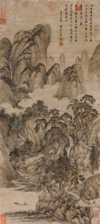 王翚 1696年作 溪山幽谷图 立轴