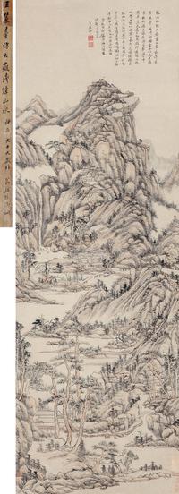 王原祁 1710年作 仿大痴山水 立轴