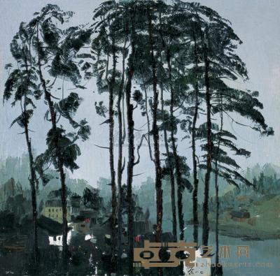 吴冠中 1980年作 清水江边 60×60cm
