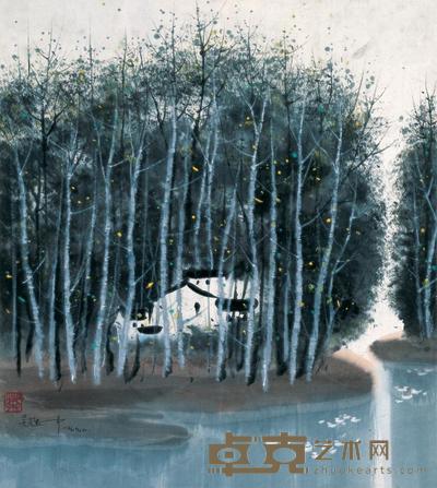 吴冠中 1990年作 风景 45×40cm