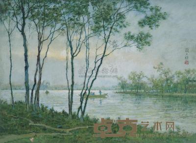 颜文樑 1955年作 西湖风景 23×32cm