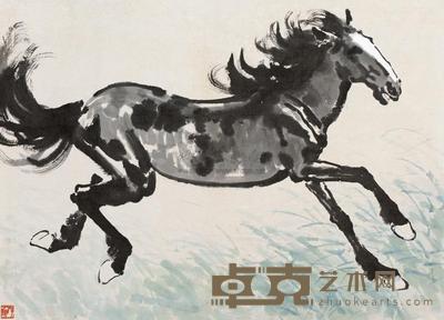 徐悲鸿 奔马 镜心 78×109cm