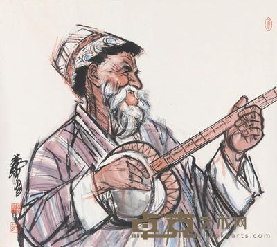 黄胄 库尔班大叔 镜心 71×80cm