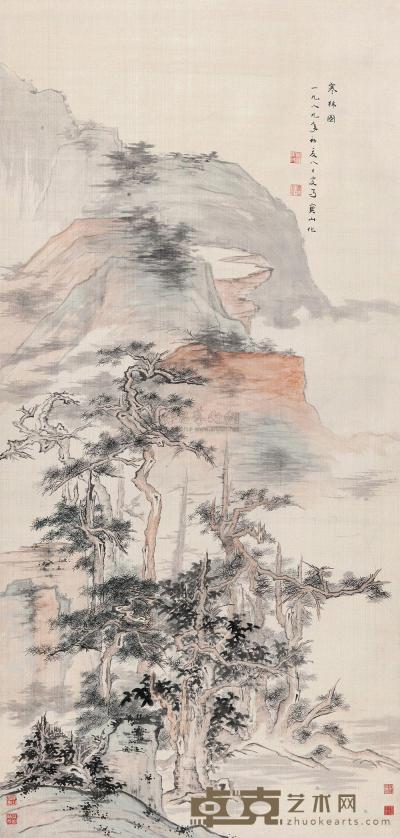 马宝山 1989年作 寒林图 立轴 219×104cm