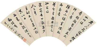 张问陶 行书 扇面