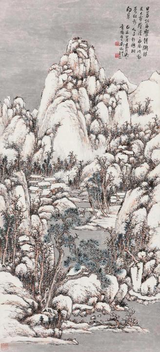吴徵 1949年作 雪霁图 立轴
