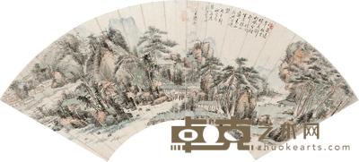 王原祁 浮岚远翠 扇面 19×57cm