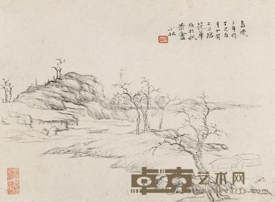黄易 疏林图 镜心 22×30cm