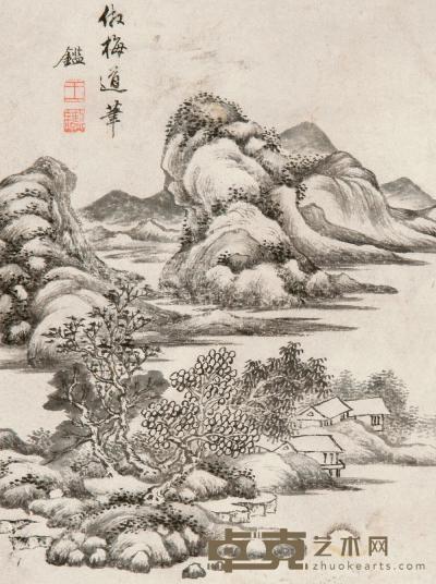 王鉴 仿梅道人山水 镜心 21×16cm