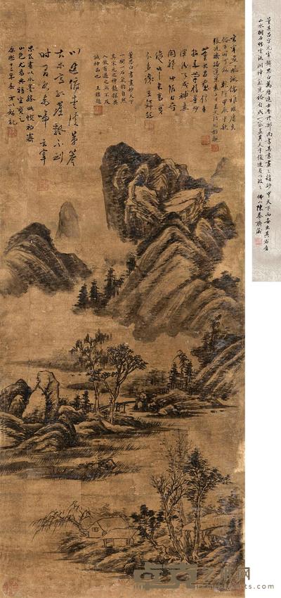 董其昌 溪山云涧图 立轴 136×54cm