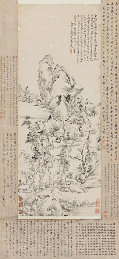 恽寿平 秋山萧树图 立轴