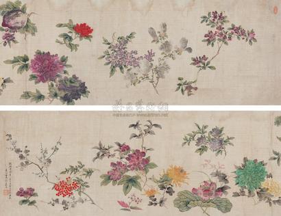 缪嘉惠 仿恽南田花卉 手卷