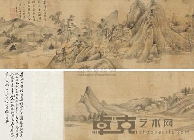 董其昌 1607年作 江岸图 手卷 24×114cm