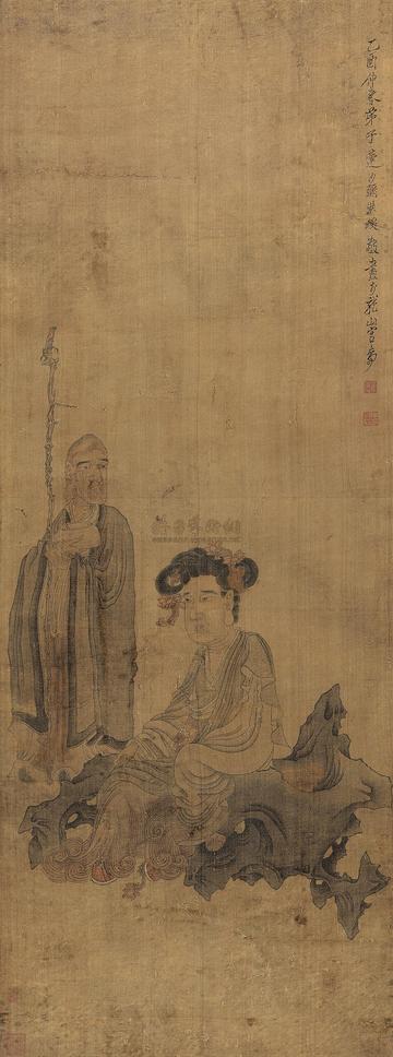 陈洪绶 （款） 1645年作 人物图 立轴