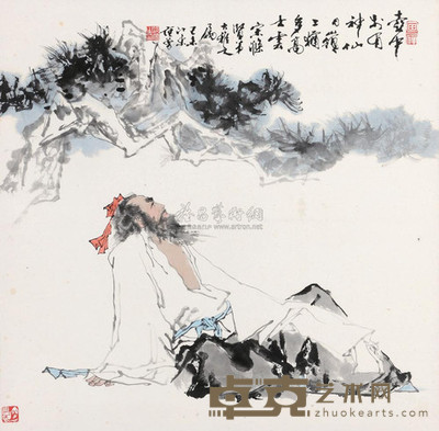 范曾 观松图 镜心 70×70cm