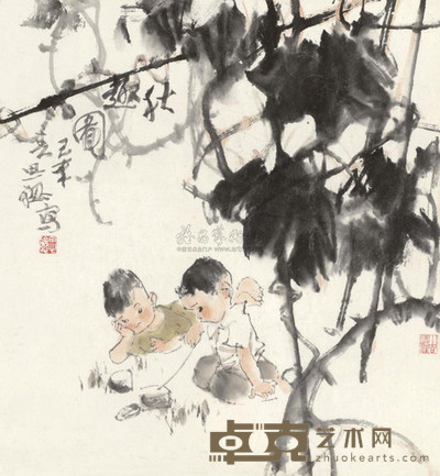 周思聪 1979年作 秋趣图 镜心 47×44cm