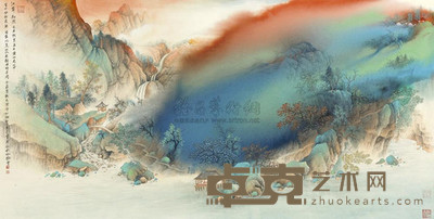 陈无忌 2009年作 江岸初照 镜心 66×134cm