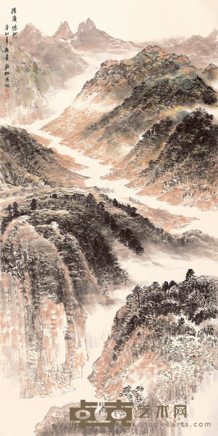 许钦松 2011年作 清溪悠然 镜心 138×69cm