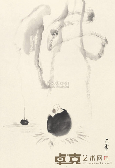 张大华 闻香悟道 立轴 99×67cm