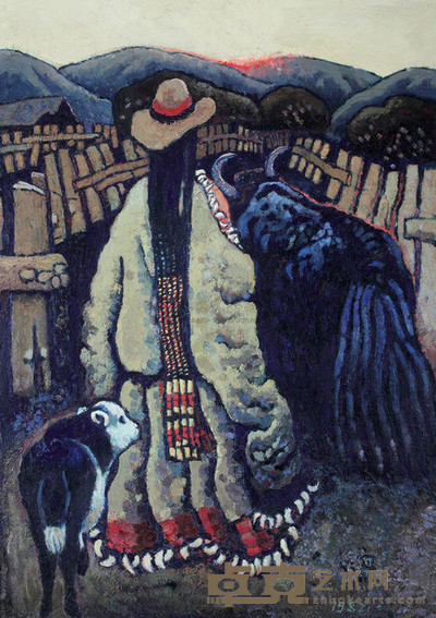 周春芽 1982年作 余辉 110×81cm