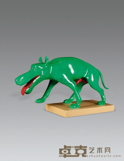 周春芽 2005年作 绿狗(AP) 68×22×34cm
