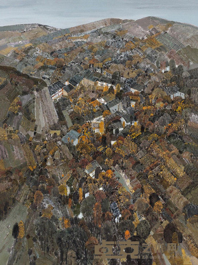 朱沙 山居秋瞑 200×150cm