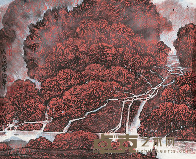 姚治华 层林尽染 镜心 47×59cm
